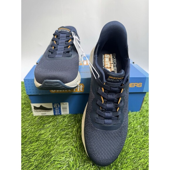 Skechers Swift Fit Hands Free Sneakers Men’s 9 Navy Memory Foam Shoes New main image 4